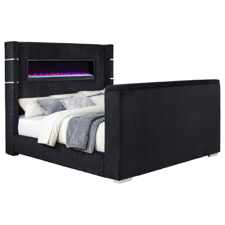 Tisdall Wingback TV Bed with Flame Visualizer - Furniture World
