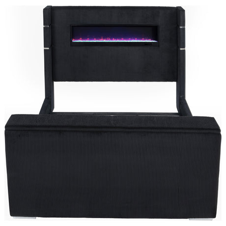 Tisdall Wingback TV Bed with Flame Visualizer - Furniture World