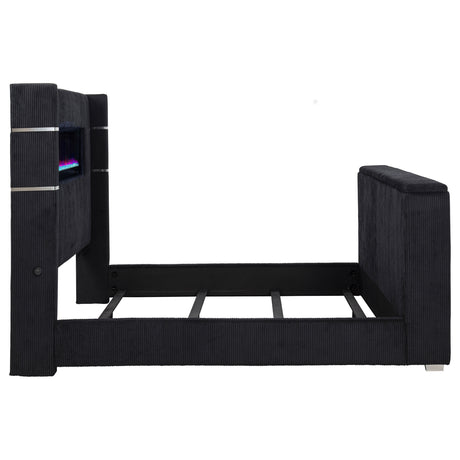 Tisdall Wingback TV Bed with Flame Visualizer - Furniture World