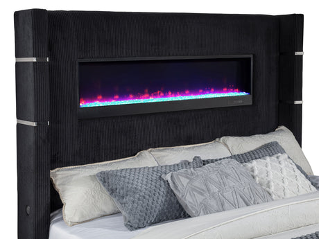 Tisdall Wingback TV Bed with Flame Visualizer - Furniture World