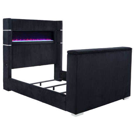 Tisdall Wingback TV Bed with Flame Visualizer - Furniture World