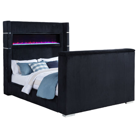 Tisdall Wingback TV Bed with Flame Visualizer - Furniture World