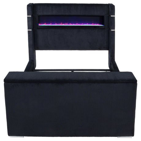 Tisdall Wingback TV Bed with Flame Visualizer - Furniture World