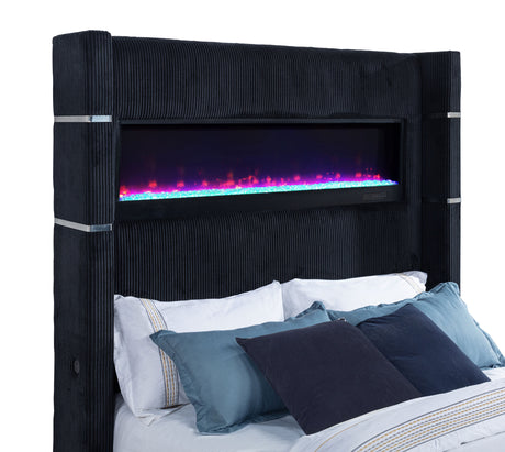 Tisdall Wingback TV Bed with Flame Visualizer - Furniture World