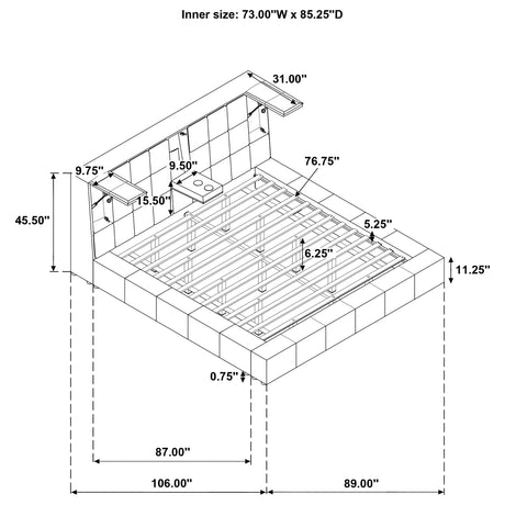 Dreux Panel Platform Bed - Furniture World
