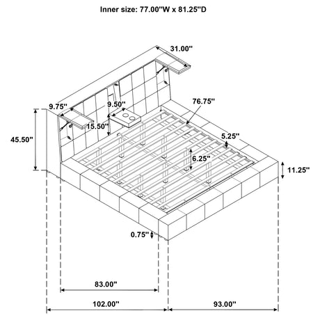 Dreux Panel Platform Bed - Furniture World