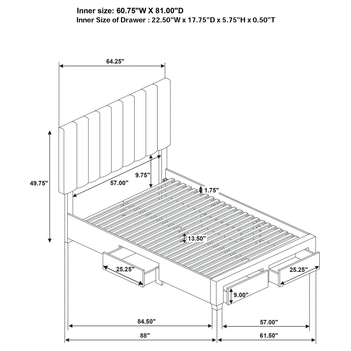 Wheatland Panel Platform Storage Bed - Furniture World
