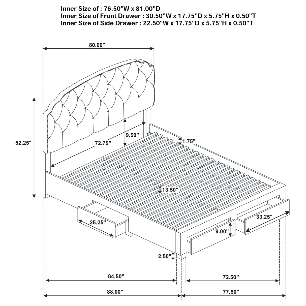 Marianna Panel Platform Storage Bed - Furniture World