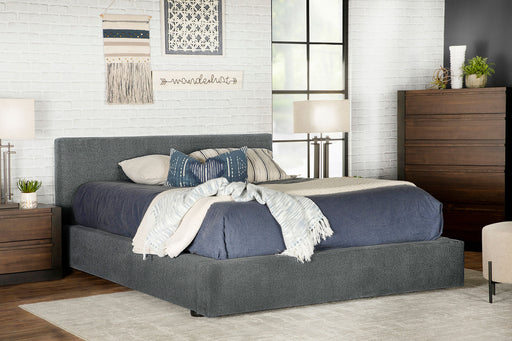 Gregory Upholstered Platform Bed Graphite - Furniture World