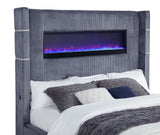 Tisdall Wingback Bed with Flame Visualizer