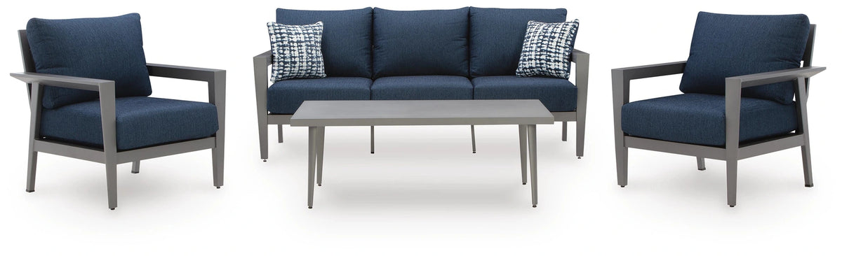 Gali Outdoor Sofa/Chairs/Table Set (Set of 4)
