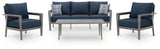 Gali Outdoor Sofa/Chairs/Table Set (Set of 4)