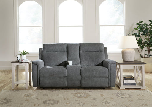 Barnsana Power Reclining Loveseat with Console - Furniture World