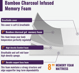 Nasturtium 8" E.King Bamboo Charcoal Infused Memory Foam