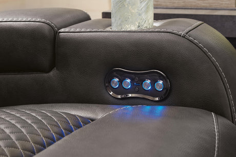Fyne-Dyme Power Reclining Loveseat with Console - Furniture World