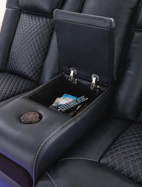 Fyne-Dyme Power Reclining Loveseat with Console - Furniture World