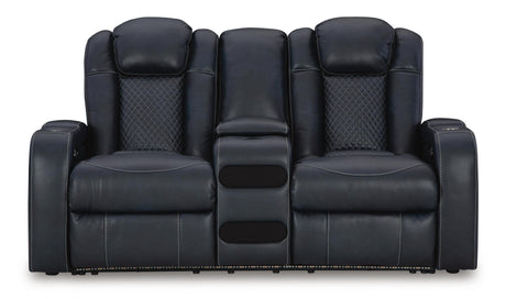 Fyne-Dyme Power Reclining Loveseat with Console - Furniture World