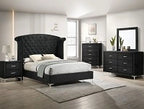 Crown Mark Furniture Lucinda Queen Upholstered Panel Bed in Black B9265-Q image