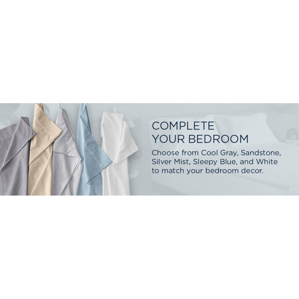 TEMPUR Luxe Egyptian Cotton Sheet Set Silver Mist