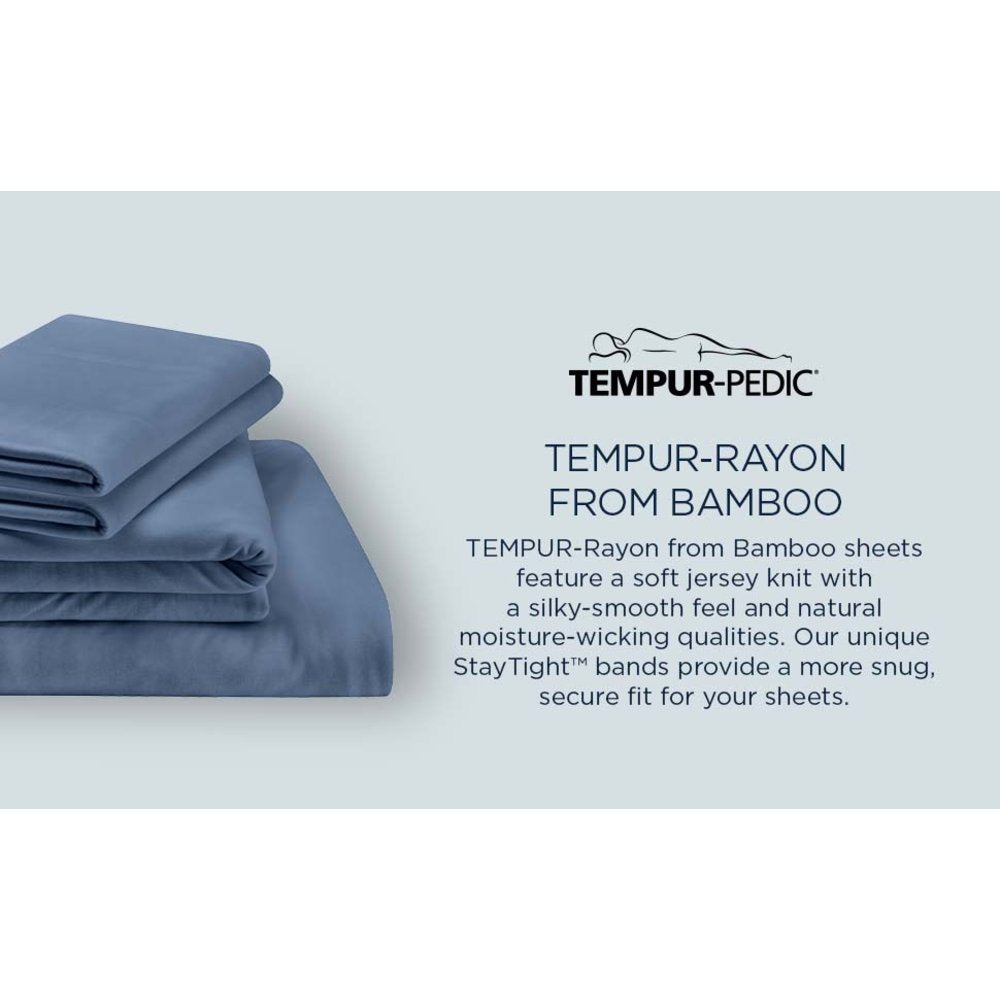 TEMPUR Rayon from Bamboo Sheet Set Sleepy Blue