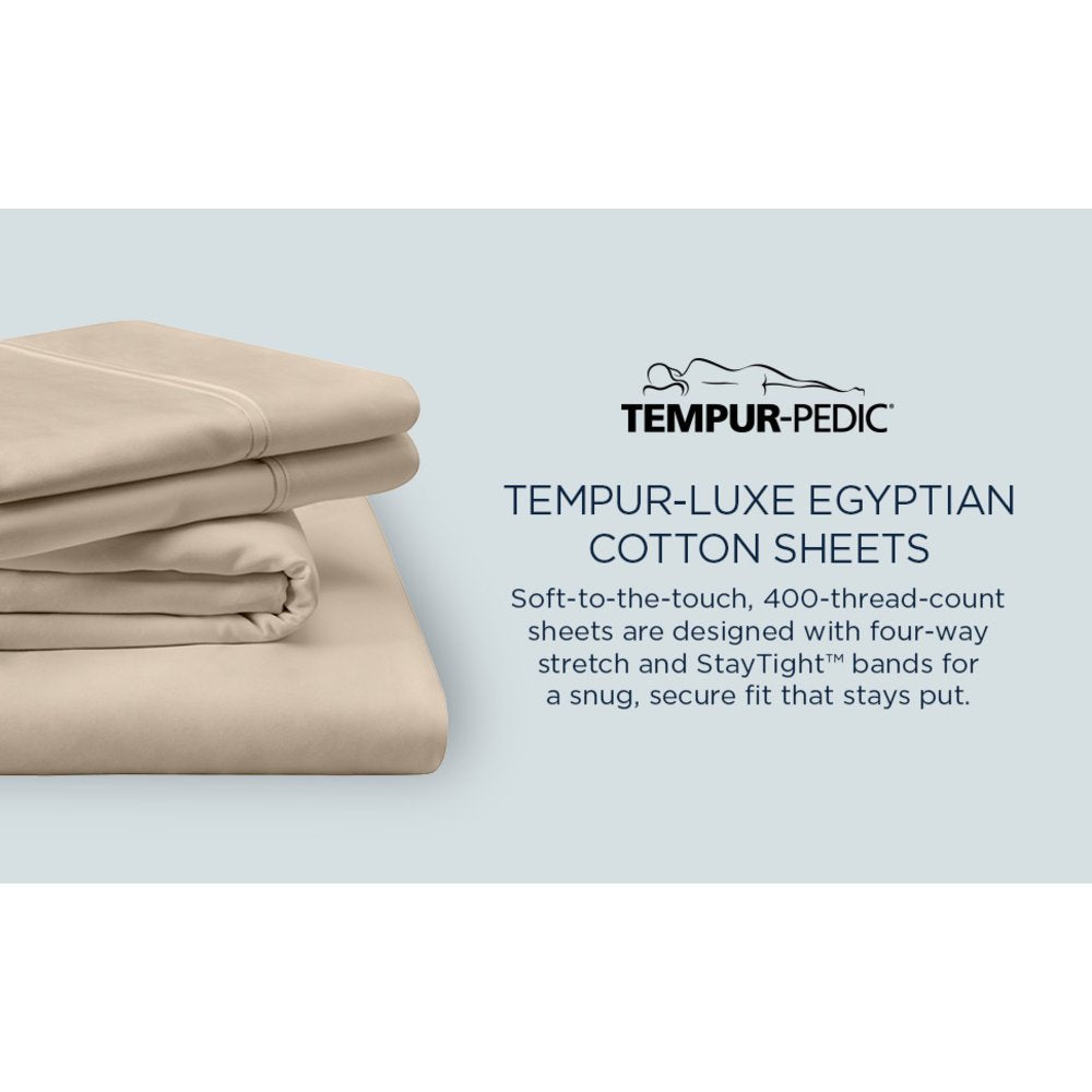 TEMPUR Luxe Egyptian Cotton Sheet Set Cool Gray