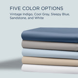 TEMPUR Rayon from Bamboo Sheet Set Sleepy Blue