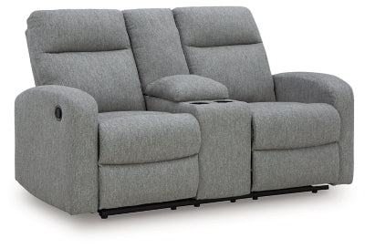 Gauntlet Reclining Loveseat with Console - Furniture World