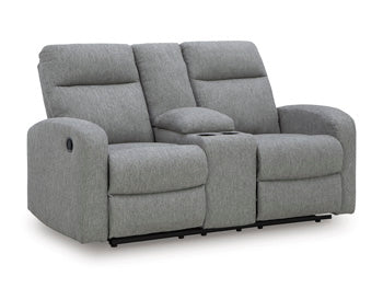 Gauntlet Reclining Loveseat with Console - Furniture World