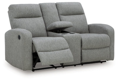 Gauntlet Reclining Loveseat with Console - Furniture World