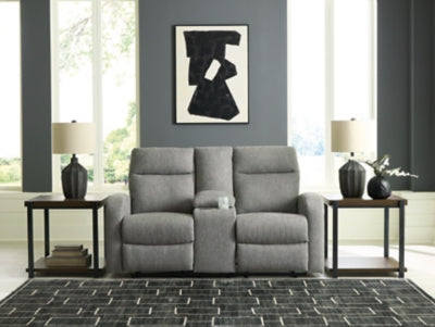 Gauntlet Reclining Loveseat with Console - Furniture World