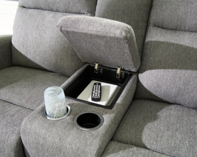 Gauntlet Reclining Loveseat with Console - Furniture World