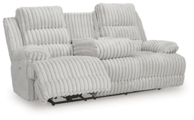 Rhines Falls Power Reclining Sofa with Drop Down Table - Furniture World