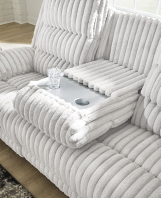 Rhines Falls Power Reclining Sofa with Drop Down Table - Furniture World