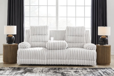 Rhines Falls Power Reclining Sofa with Drop Down Table - Furniture World