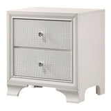 Crown Mark Furniture Lyssa 2 Drawer Nightstand in White image