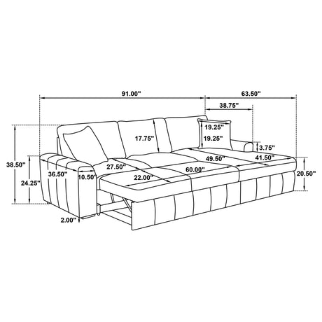 Pastrana Pull-Out Sleeper Sectional Sofa - Furniture World