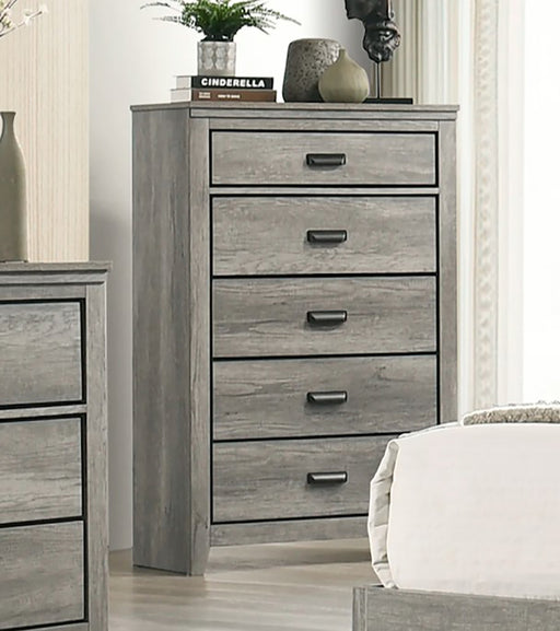 Crown Mark Furniture Carter 5 Drawer Chest in Gray image