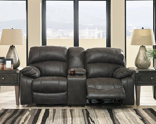 Dunwell Power Reclining Loveseat with Console - Furniture World