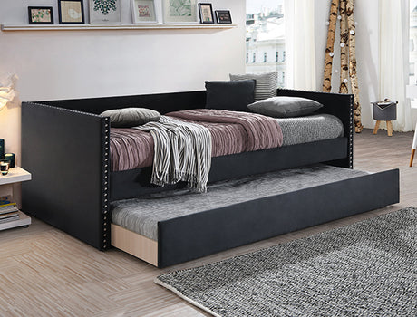 Sadie Daybed Arm Black Velvet - Furniture World