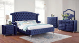 ALZIR Cal.King, E.King, & Queen Bed, Blue