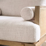 ALESUND Loveseat, Beige/Light Oak, Natural & Brown