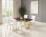 Horley 60" Dining Table, Gold Frame