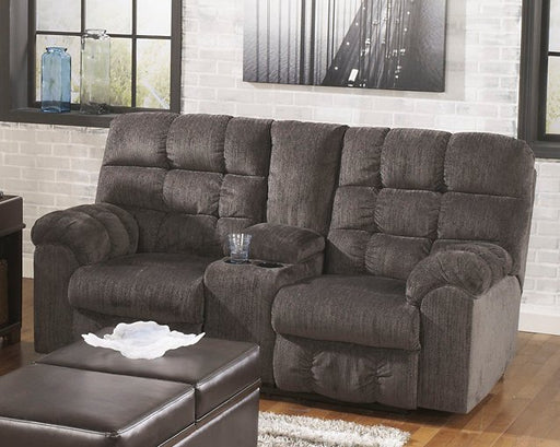 Acieona Reclining Loveseat with Console - Furniture World