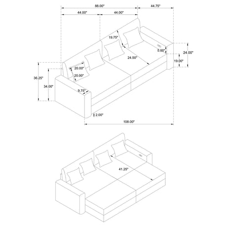 Jacana Sofa with Power Chaise - Furniture World