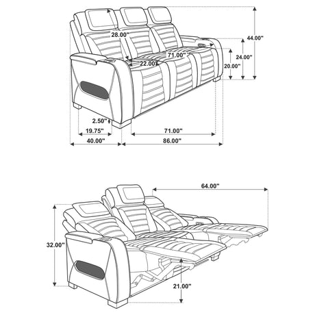 Zuma Dual Power Reclining Sofa - Furniture World