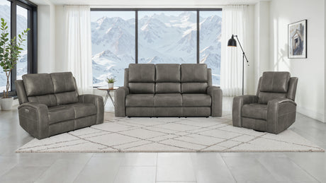 Brickston Triple Power Reclining Sofa - Furniture World