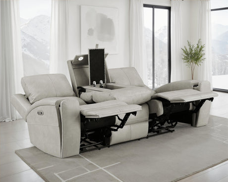 Brickston Triple Power Reclining Sofa - Furniture World