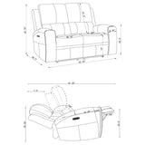 Brickston Triple Power Reclining Loveseat