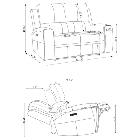Brickston Triple Power Reclining Loveseat - Furniture World
