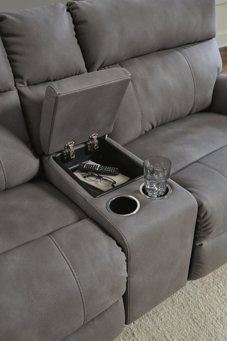 Next-Gen DuraPella Power Reclining Sectional Loveseat with Console - Furniture World